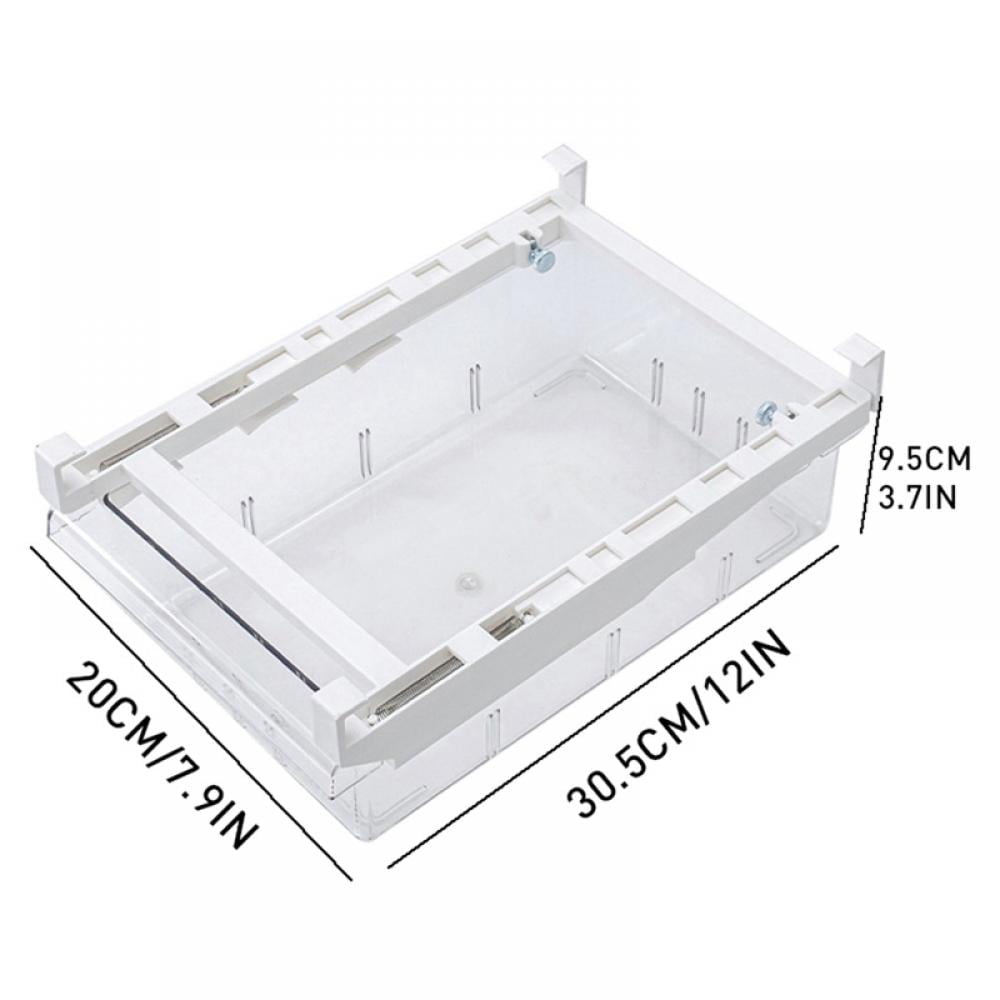 Fridge Drawer Organizer, Refrigerator Organizer Bins, Egg Holder Tray for Refrigerator,Pull Out with Handle, Fridge Shelf Holder Storage Box,Fridge Kitchen Cabinet Pantry for Food,Drinks