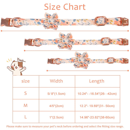 Ameitech Cat Collar Breakaway with Cute Removable Bow Tie Cat Kitten Dog,Orange M