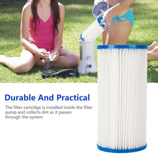 6 Pices of Universal Replacement Filter Cartridges, Type A or C - Compatible with Above Ground Swimming Pool Pumps Using Type A or C Filters - Provides Premium Clean Water Filtration