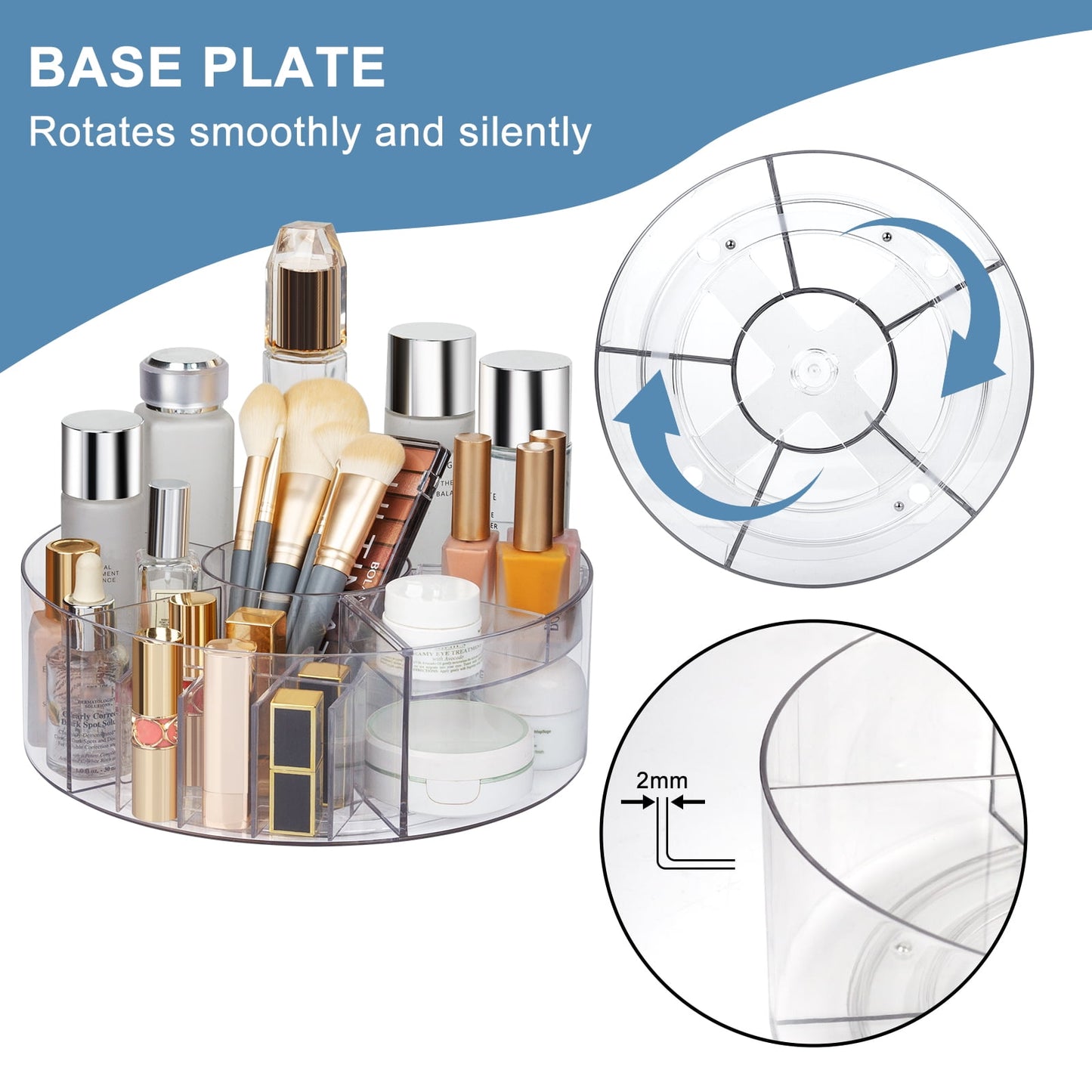 360° Makeup Rotating Perfume Organizer, Bathroom Organizer and Storage, Skincare Organizer, Lazy Susan Organizer for Vanity Cabinet Dresser Bathroom