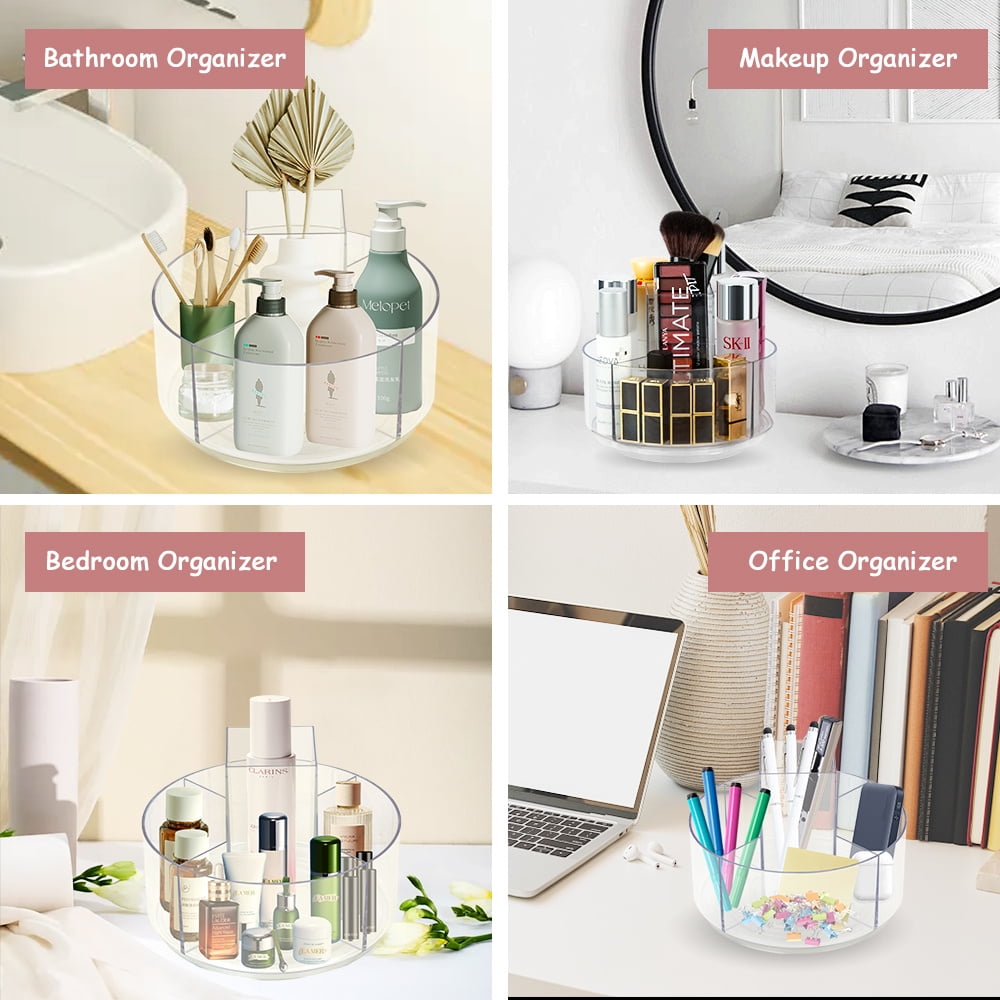 360 Rotating Makeup Organizer, Makeup Carousel Spinning Holder Storage Rack, Large Capacity Make up Caddy Shelf Cosmetics Organizer Box
