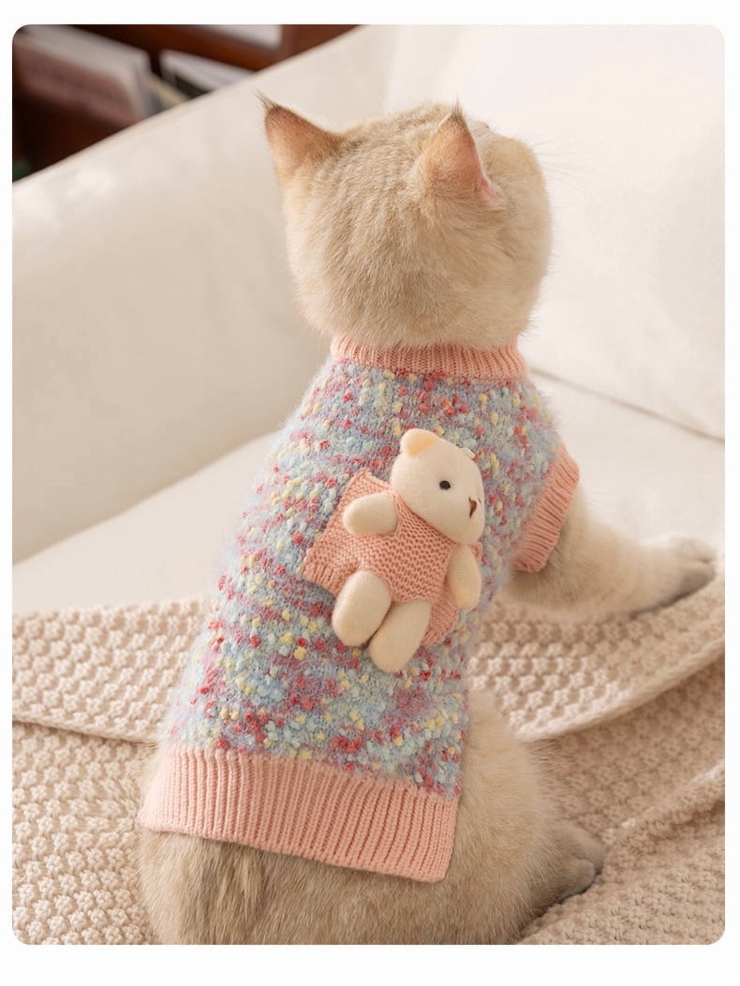 Dog Sweater - Winter Coat Apparel Classic Knit Clothes for Cold Weather, Ideal Gift for Pet in New Year,Blue XL