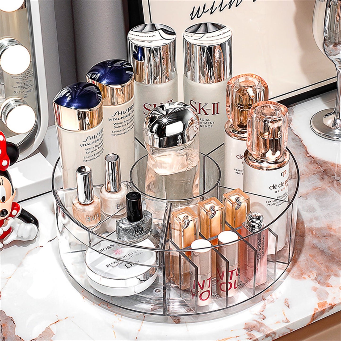 360° Makeup Rotating Perfume Organizer, Bathroom Organizer and Storage, Skincare Organizer, Lazy Susan Organizer for Vanity Cabinet Dresser Bathroom