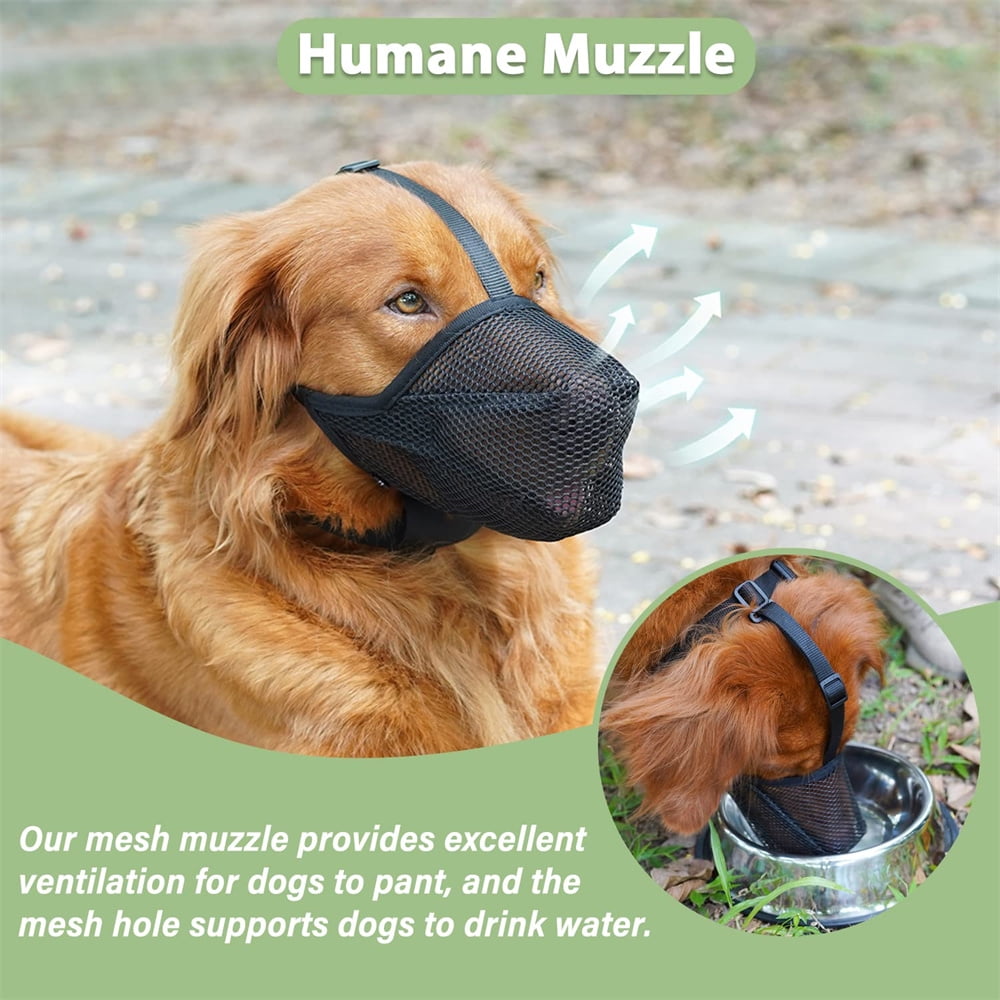 Dog Muzzle,Soft Mesh Muzzle for Small Dogs,Adjustable Puppy Muzzles for Scavenging Biting Licking and Chewing,Allows Panting and Drinking,Black S