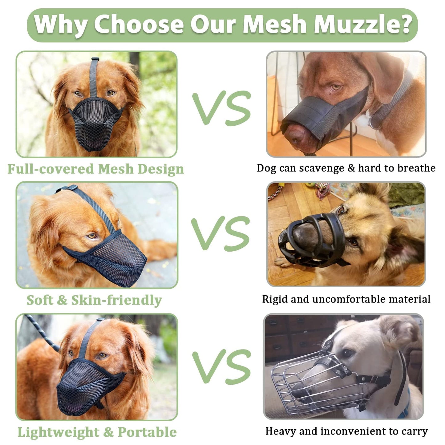 Dog Muzzle,Soft Mesh Muzzles for Medium Dogs, Breathable Adjustable Muzzles，Black M