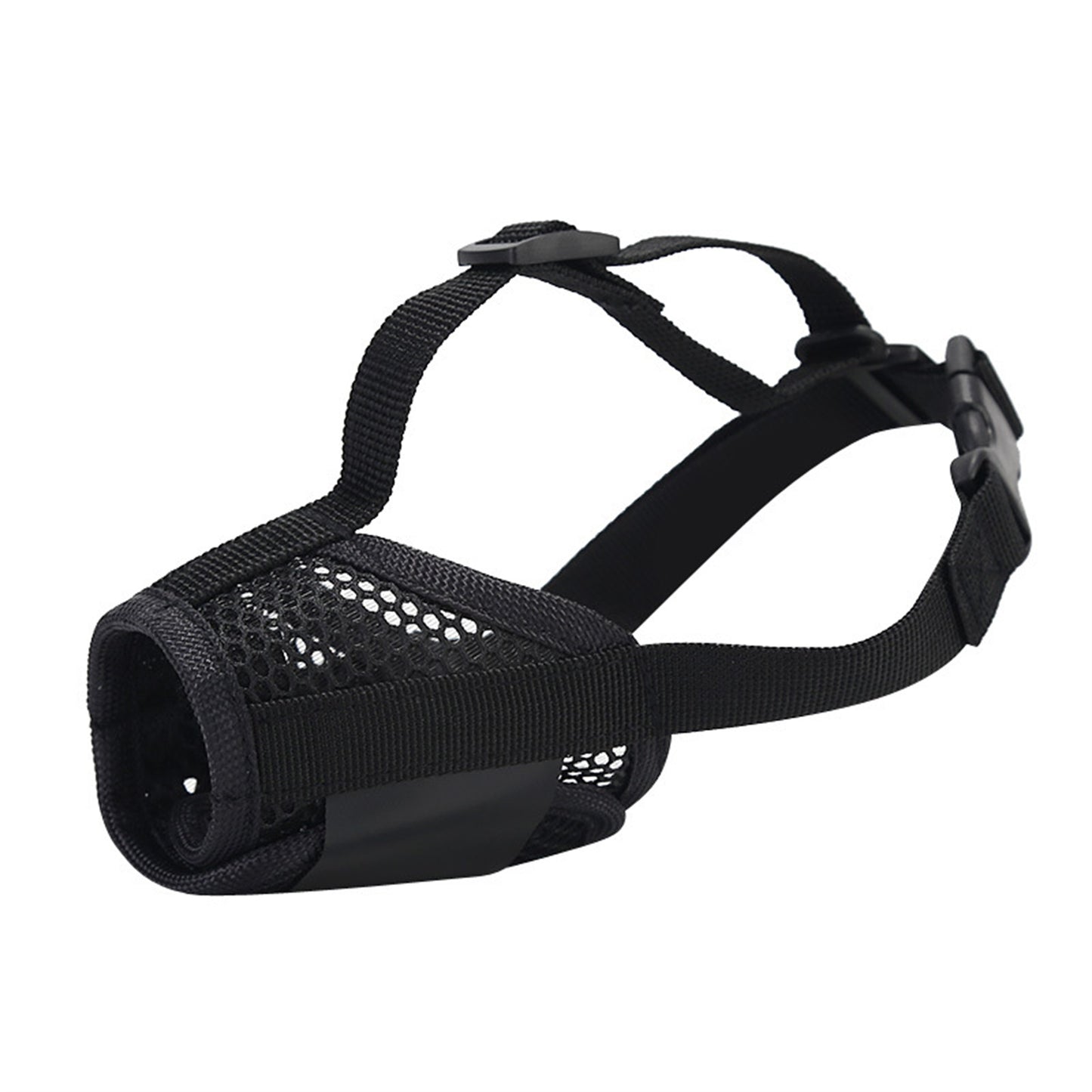 Dog Muzzle,Soft Nylon Muzzle Anti Biting Barking Chewing,Air Mesh Breathable Drinkable Adjustable Loop Pets Muzzle for Small Medium Dogs,Black S