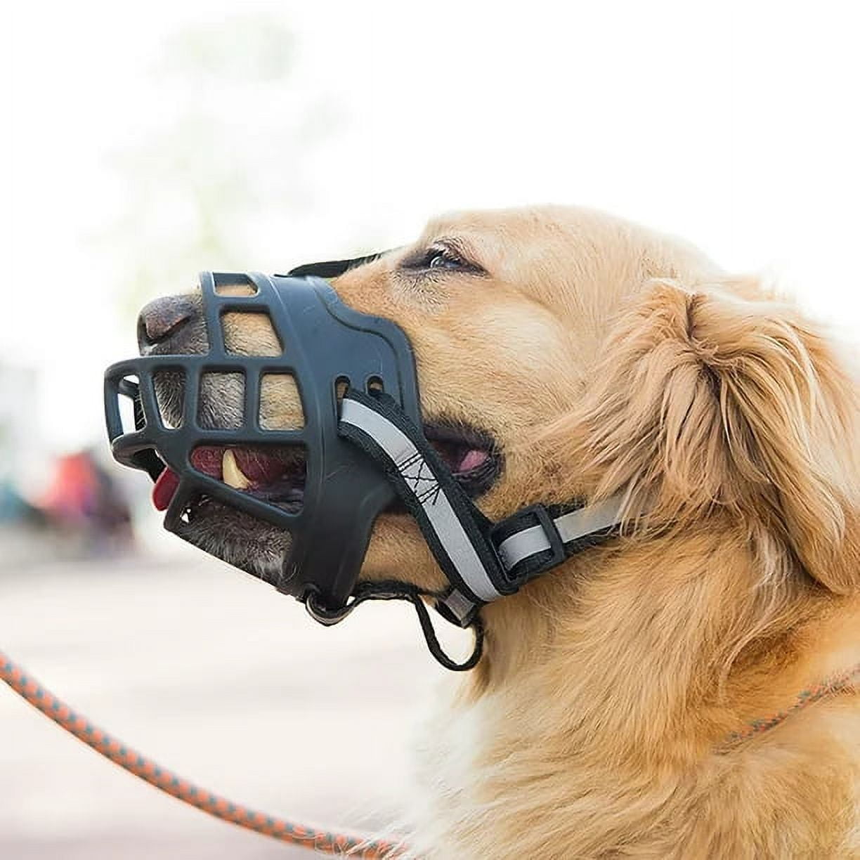Dog Muzzle, Basket Breathable Silicone Dog Muzzle for Anti-Barking and Anti-Chewing (Size 6, Black)
