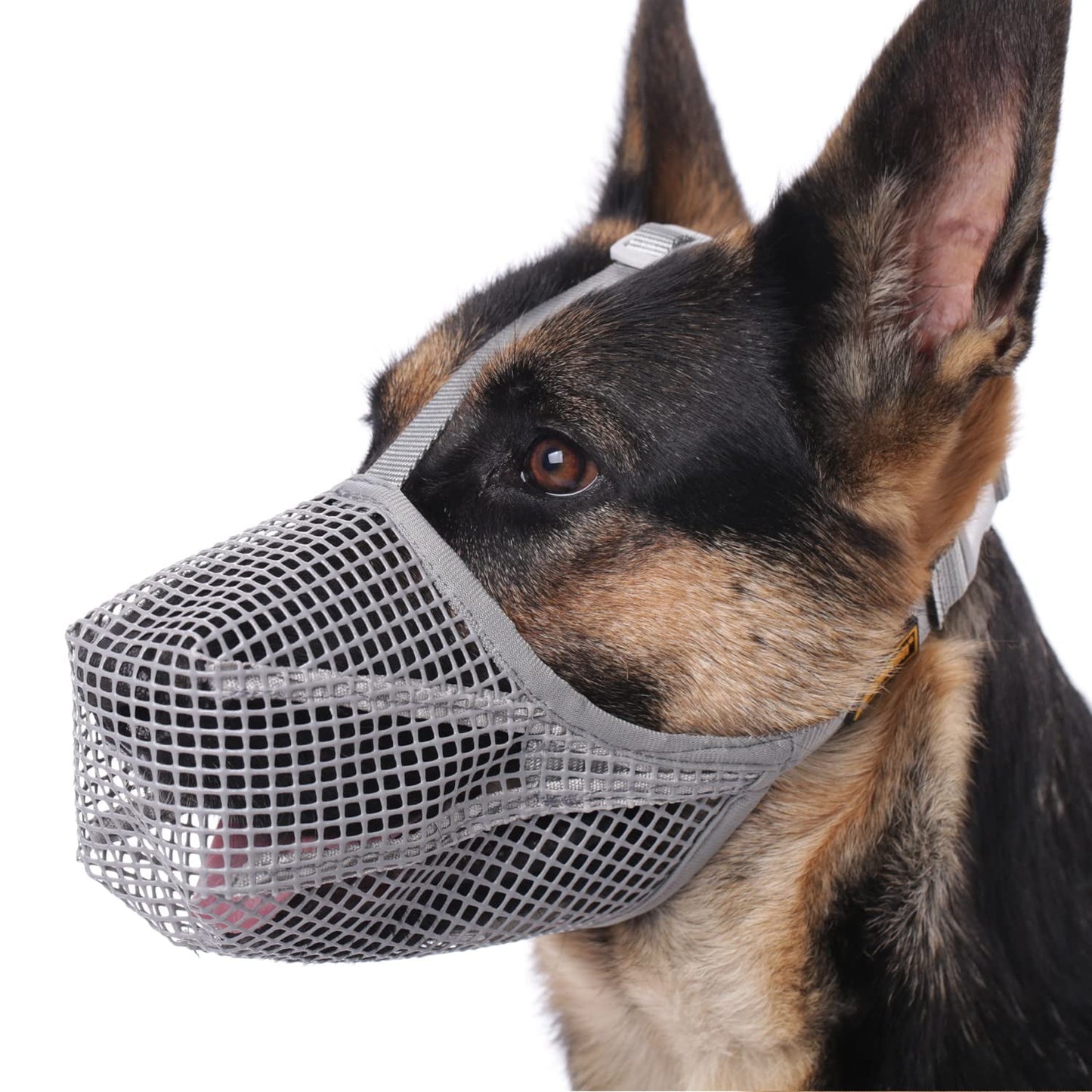 Dog Muzzle,Soft Nylon Muzzle Air Mesh Breathable Adjustable Pets Muzzles for Large Dogs,Anti Biting and Destroying,Gray L