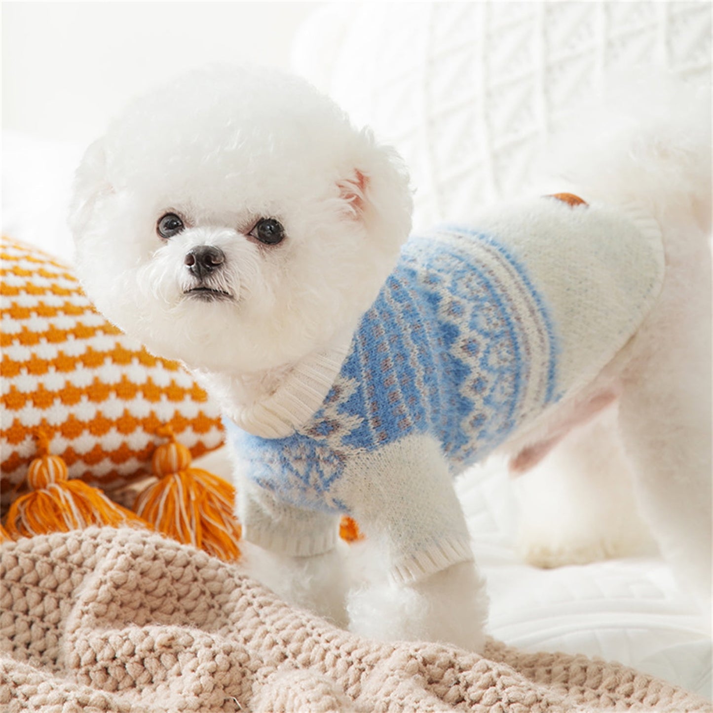 Dog Sweater - Winter Coat Apparel Classic Knit Clothes for Cold Weather, Ideal Gift for Pet in New Year