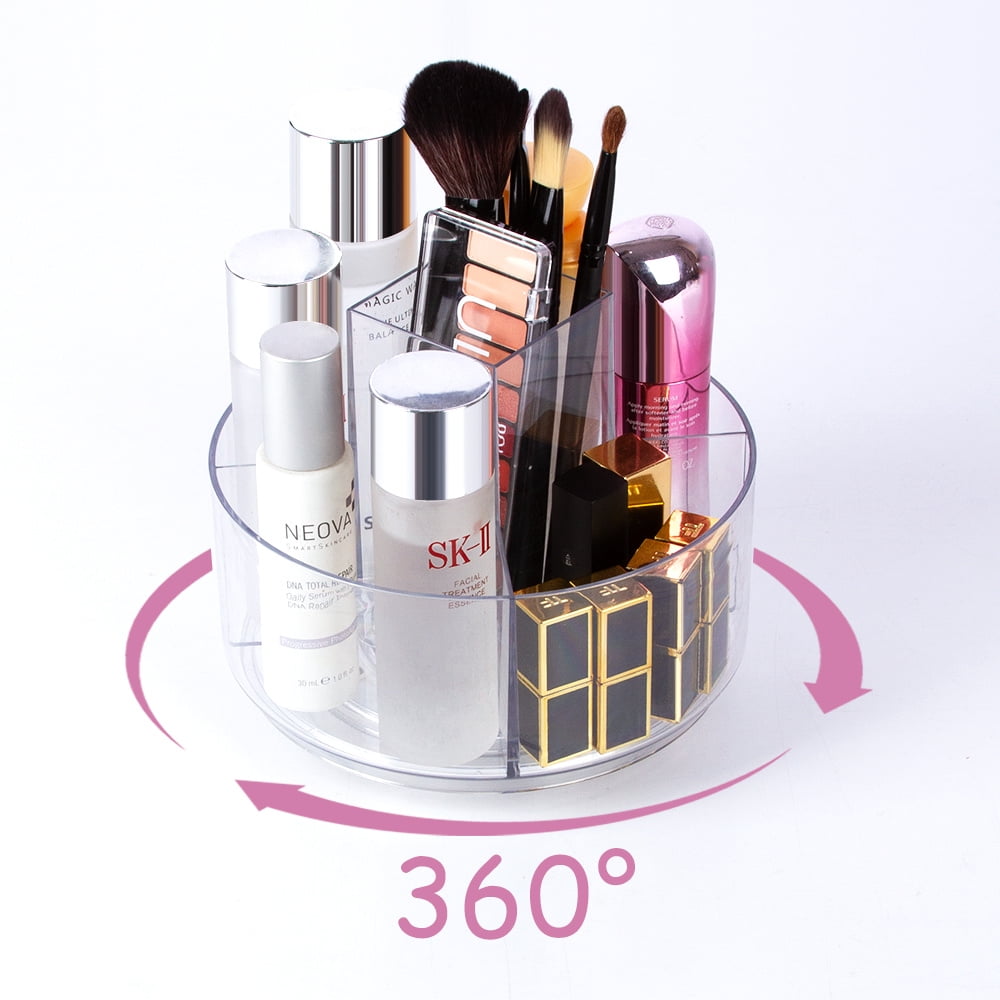 360 Rotating Makeup Organizer, Makeup Carousel Spinning Holder Storage Rack, Large Capacity Make up Caddy Shelf Cosmetics Organizer Box