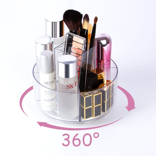 360 Rotating Makeup Organizer, Makeup Carousel Spinning Holder Storage Rack, Large Capacity Make up Caddy Shelf Cosmetics Organizer Box